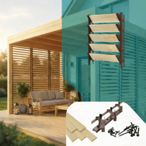 The HDPE louver system with adjustable slats is a modern solution for protecting terraces, balconies, gazebos, and pergolas.